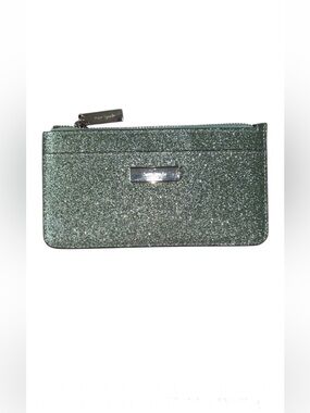 Kate Spade Seawater Green Kenzie Boxed Glitter Card Holder Wallet